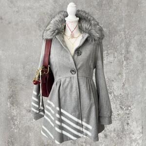 vintage y2k Charlotte Russe petticoat fur trim neck